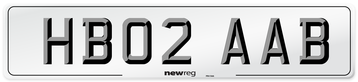 HB02 AAB Number Plate from New Reg